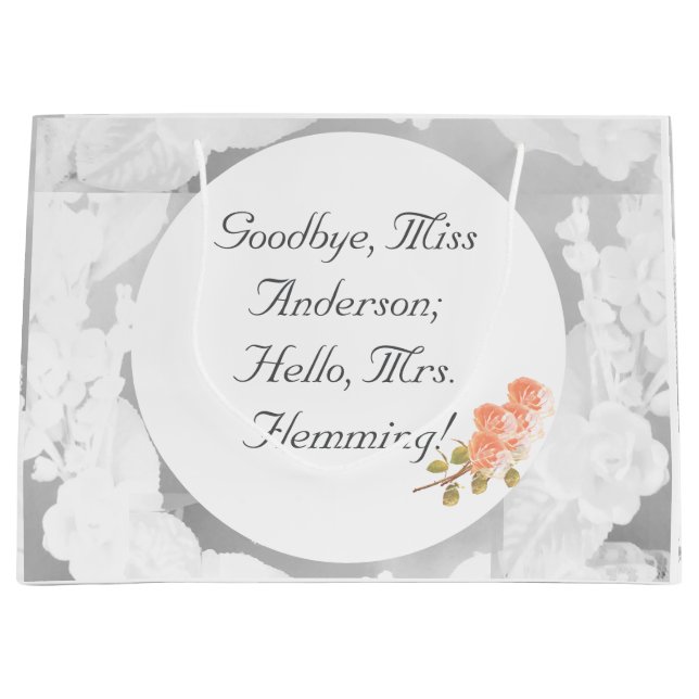 Customizable Bridal Shower Large Gift Bag (Front)