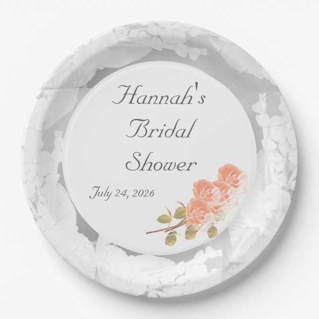 Customizable Bridal Shower Paper Plates (Front)