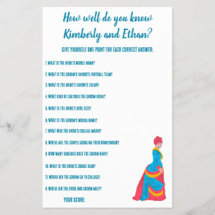 Customizable Bridal Shower Trivia Game Flyer