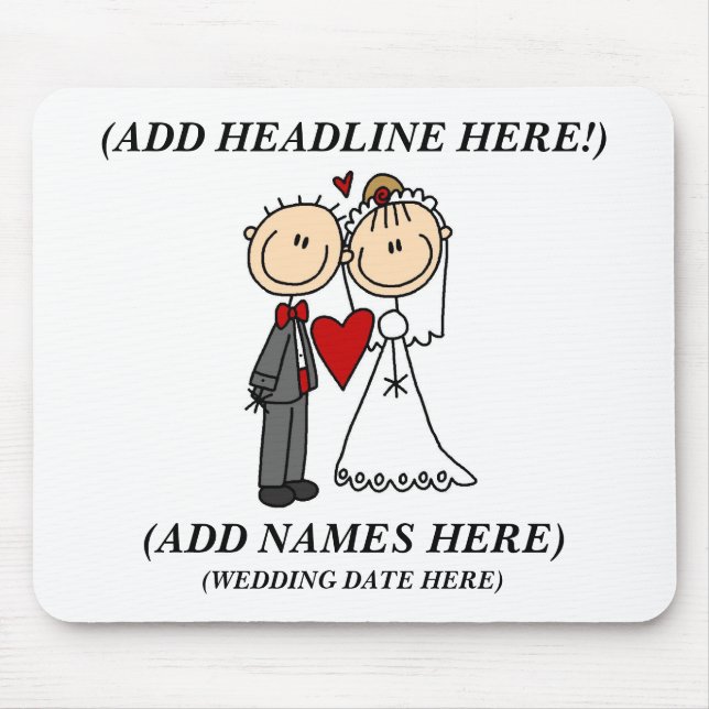 Customizable Bride And Groom Mousepad (Front)