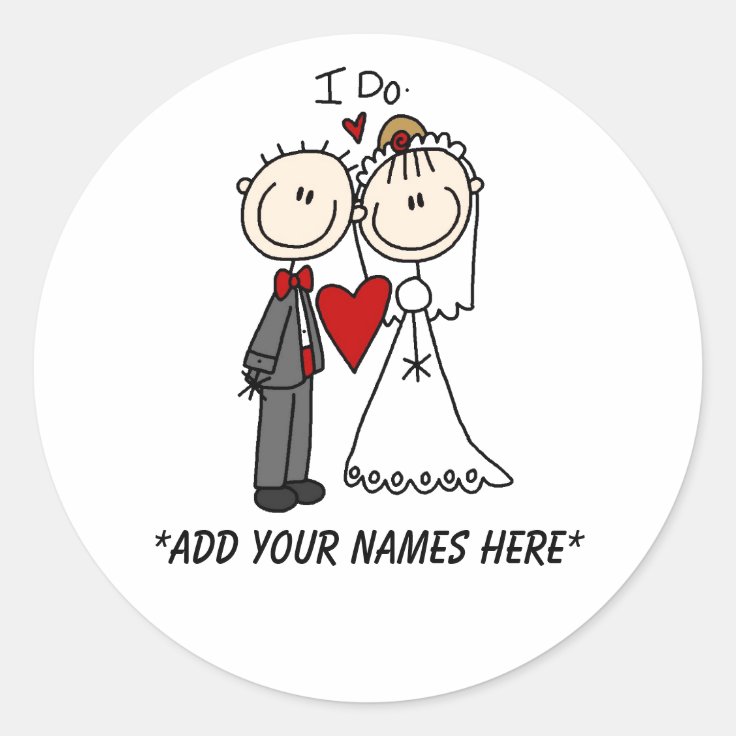 Customizable Bride and Groom Stickers Zazzle
