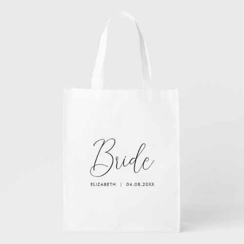 Customizable Bridesmaid Bride Gifts Cute Template Grocery Bag