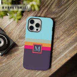 Customizable Bright Blue Pink Purple Color Block iPhone 15 Pro Max Case