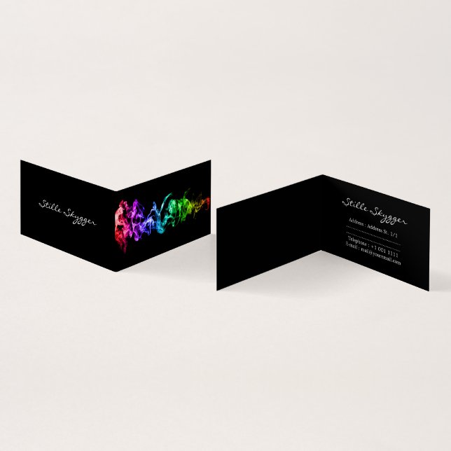 Customizable Bright Colorful Abstract Art  Business Card (Inside and Outside)
