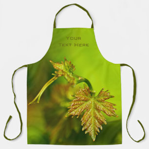 Customizable Bright Green Vine Leaf Oenologist Apron