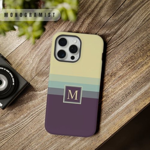 Customizable Bright Grey Blue Purple Color Block iPhone 15 Pro Max Case