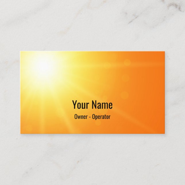 Customizable brilliant sunshine orange business card (Front)