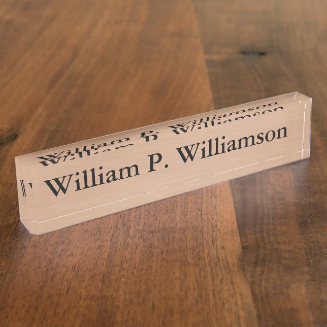Customizable Bronze Background Name Plate (Side)