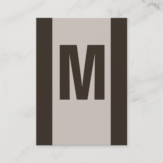 Customizable Brown Monogram Business Cards (Front)