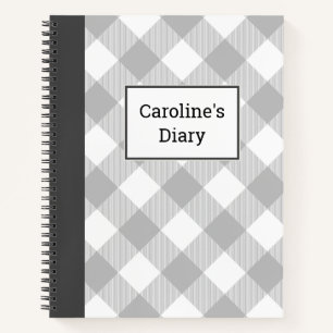 Customizable Buffalo Plaid Diary Notebook