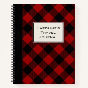 Customizable Buffalo Plaid Travel Journal