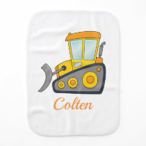 Customizable Bulldozer Burp Cloth Customizable Bulldozer Burp Cloth