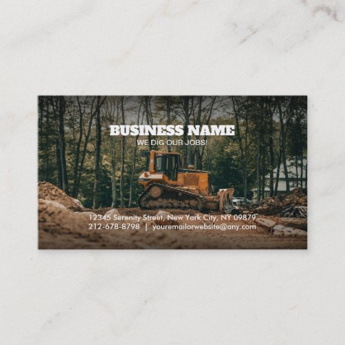 Customizable Bulldozer Business Cards