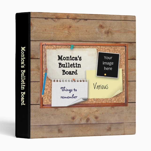 Customizable Bulletin Board 3 Ring Binder (Front/Spine)