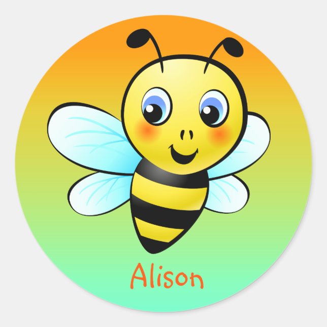 Customizable Bumblebee Classic Round Sticker (Front)