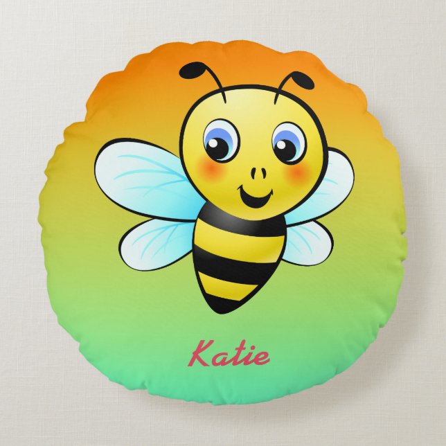 Customizable Bumblebee Round Pillow (Front)