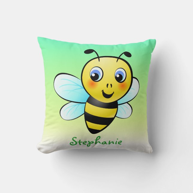 Customizable Bumblebee Throw Pillow (Front)