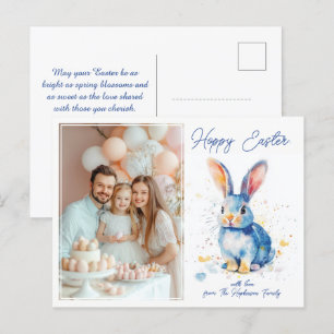 Customizable 🐇Bunny Bliss Easter Greetings Holiday Postcard