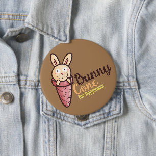 Customizable Bunny Cone Button