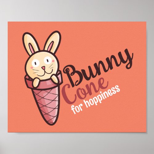 Customizable Bunny Cone Poster
