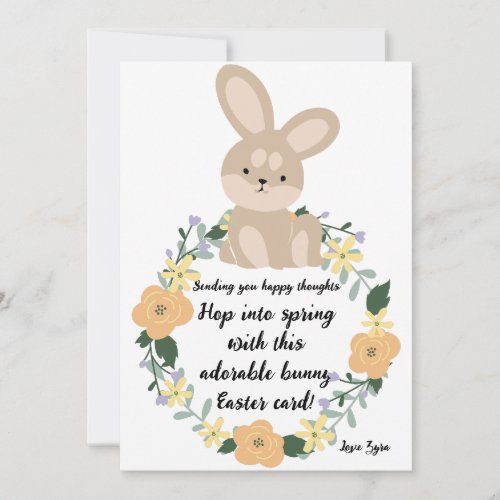 Customizable Bunny Easter Card _ Hop Into Spring