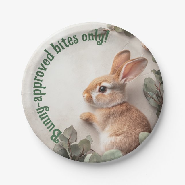 Customizable 🐇Bunny Meadow Celebration Plate (Front)