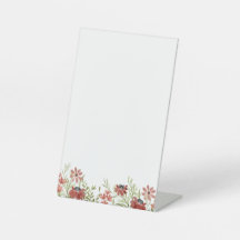 Customizable Burgundy Wildflower Sign