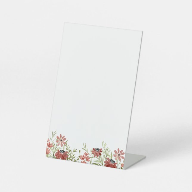 Customizable Burgundy Wildflower Sign (Front)