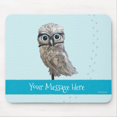 Customizable Burrowing Owl Coastal Art Mouse Pad
