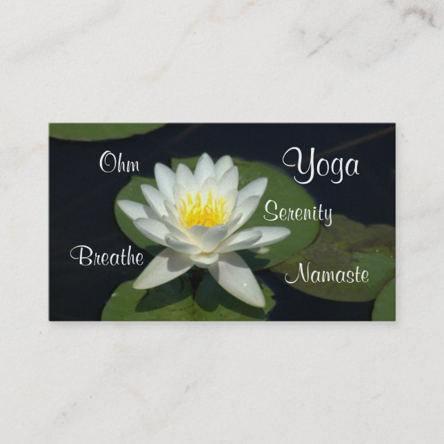 CUSTOMIZABLE BUS.CARD/WHITE LOTUS BLOSSOM. BUSINESS CARD (Front)