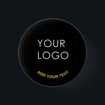Customizable Business Add Logo Modern Black   Button<br><div class="desc">Add your logo or image to this modern, elegant minimalist Black design. You can simply add your company logo, image, or personal photo. Editable logo or photo business or individual personal gift for a friend, co-worker, or anyone else. Customizable company business employee staff modern design. Customizable logo modern business gifts....</div>