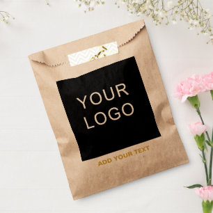 Customizable Business Add Logo Modern Brown Favor Bag