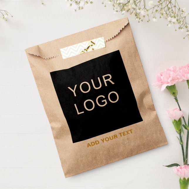 Customizable Business Add Logo Modern Brown Favor Bag (Sealed)