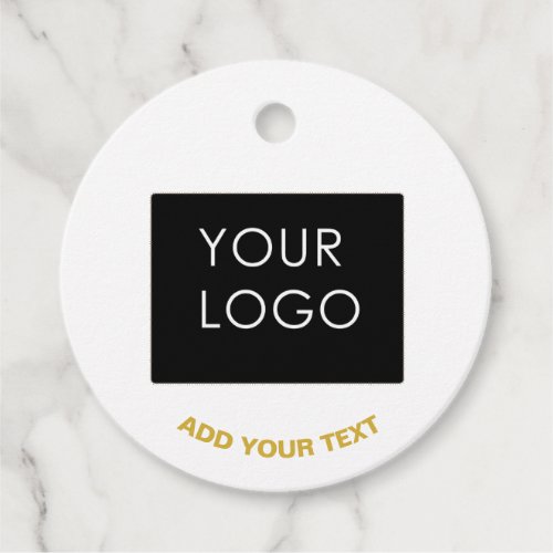 Customizable Business Add Logo Modern White   Favor Tags