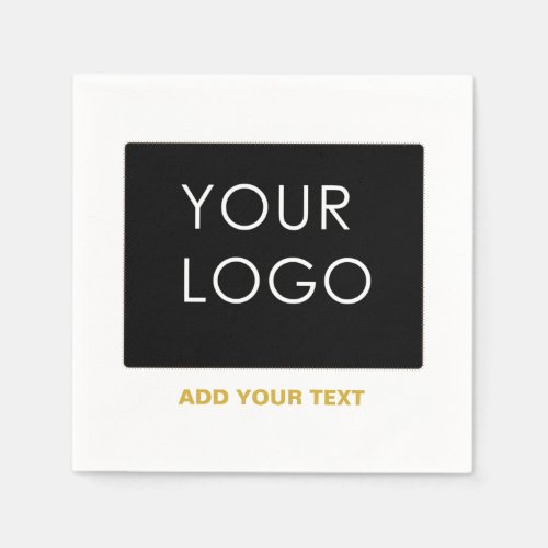 Customizable Business Add Logo Modern White    Napkins