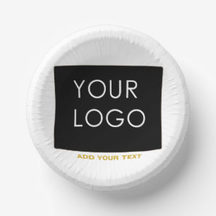 Customizable Business Add Logo Modern White  Paper Bowls