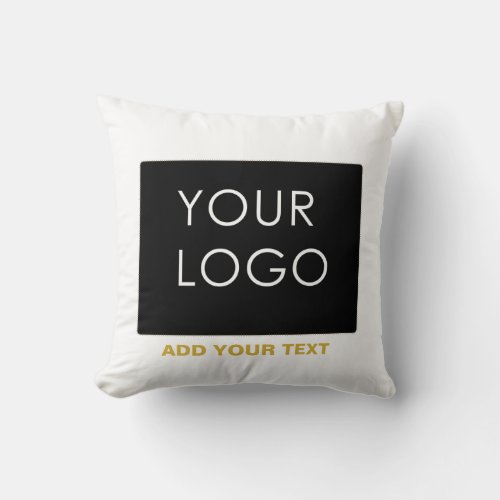 Customizable Business Add Logo Modern White    Throw Pillow