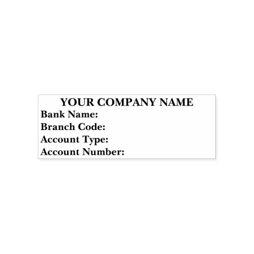 Customizable Business Banking Information Self_inking Stamp