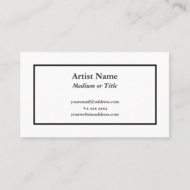 Customizable Business Card for Artists (Front)