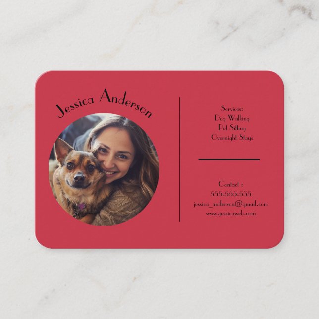 Customizable Business Card For Pet Sitter (Front)
