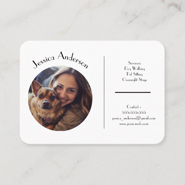 Customizable Business Card For Pet Sitter (Front)