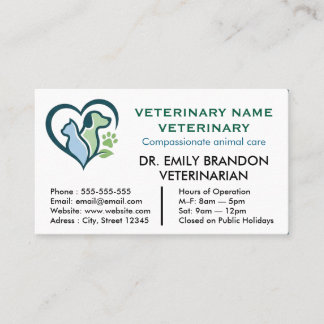 Customizable Business Card For Veterinarian 