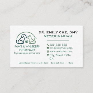 Customizable Business Card For Veterinarian