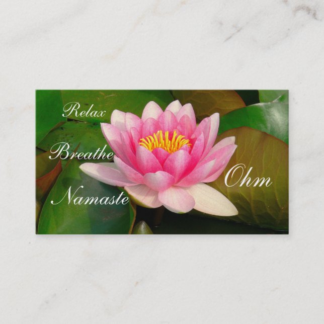 CUSTOMIZABLE BUSINESS CARD/LARGE PINK LOTUS BLOSSO CARD (Front)