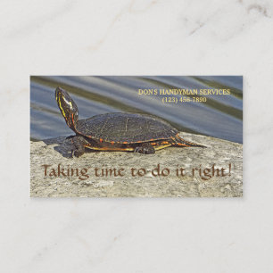 CUSTOMIZABLE BUSINESS CARD WITH TURTLE ON ROCK