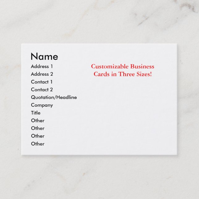Customizable Business Cards (Front)