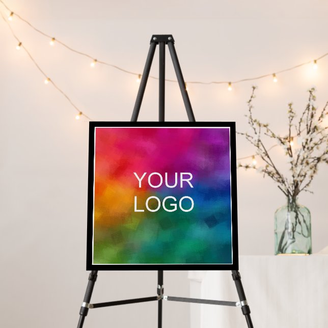 Customizable Business Company Logo Here Black Foam Board (In Situ (Stand))