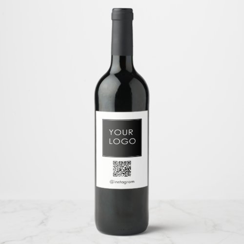 Customizable Business Company Logo QR Code Wine Label