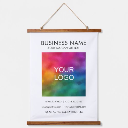 Customizable Business Company Logo Text Template Hanging Tapestry