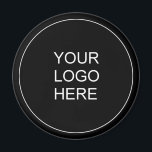 Customizable Business Company Logo Text Template Magnet<br><div class="desc">Customizable Business Company Logo Text Template Elegant Modern Black Standard Circle Magnet.</div>